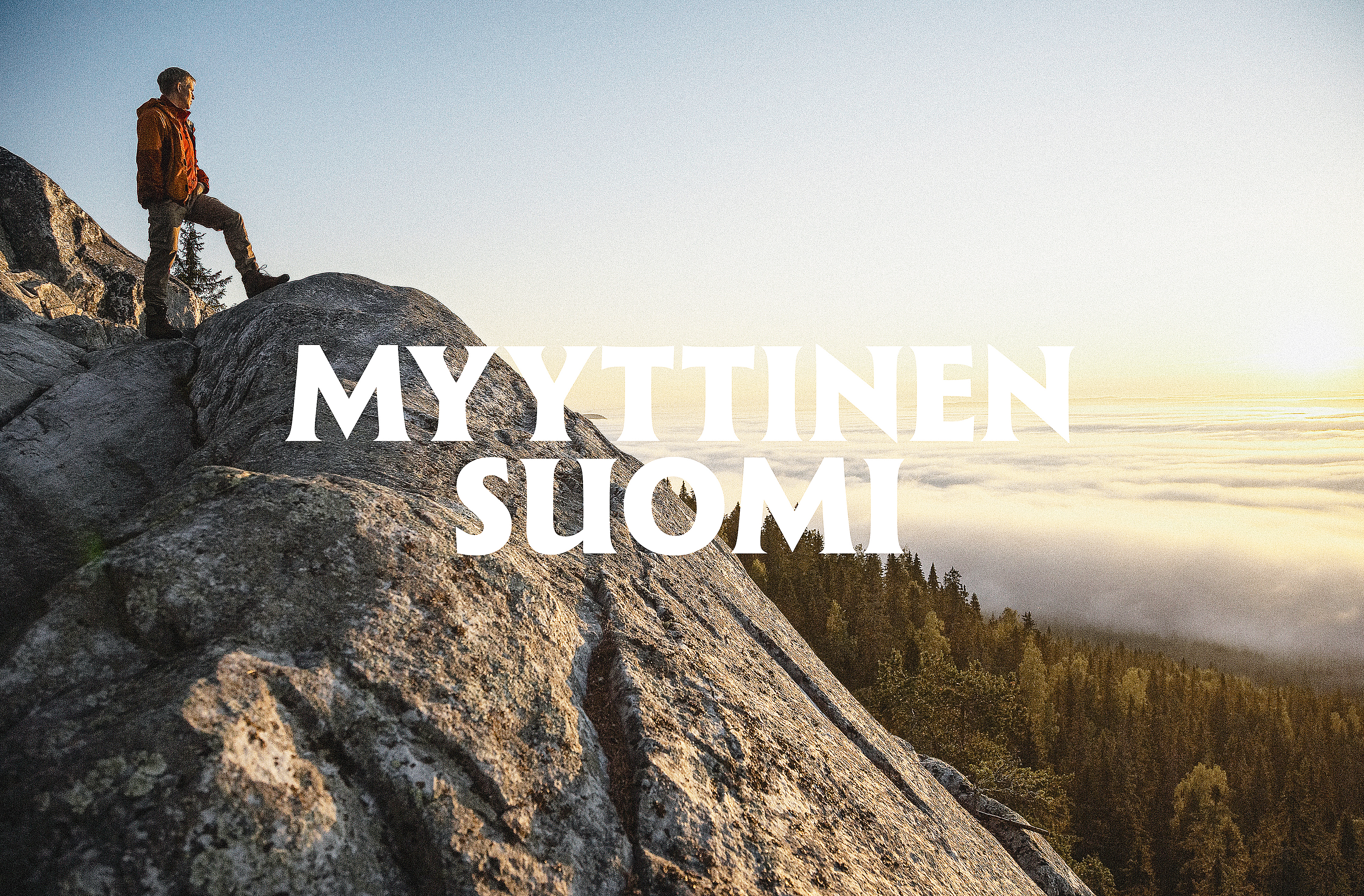 Myyttinen Suomi -logo on ajaton ja ilmentää menneiden aikojen sekä tarinallisuuden tuntua. Logosta on kaksi versiota, yksi kotimaan ja yksi kansainväliseen viestintään.
