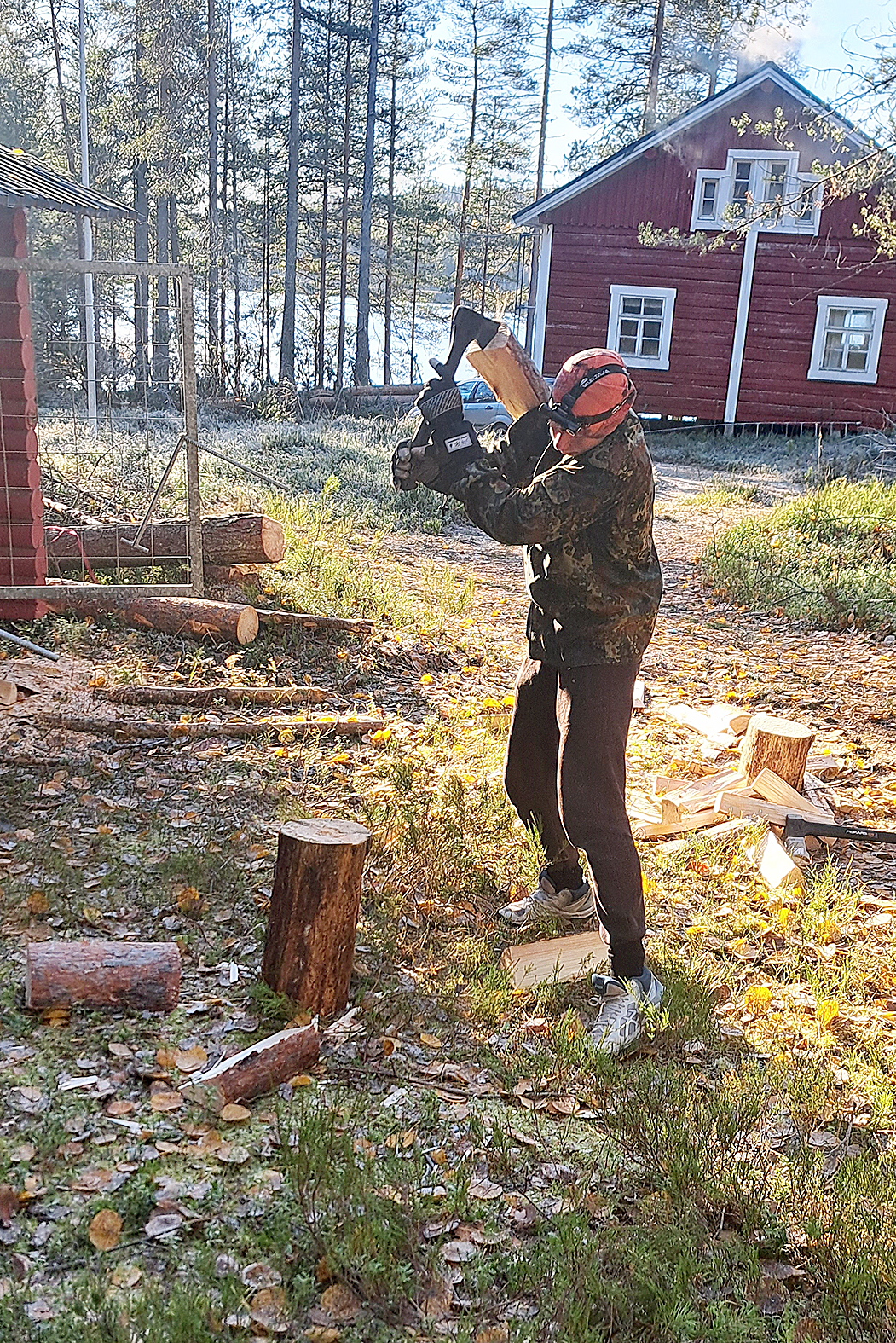 Markus Haukka kävi talkoissa.

