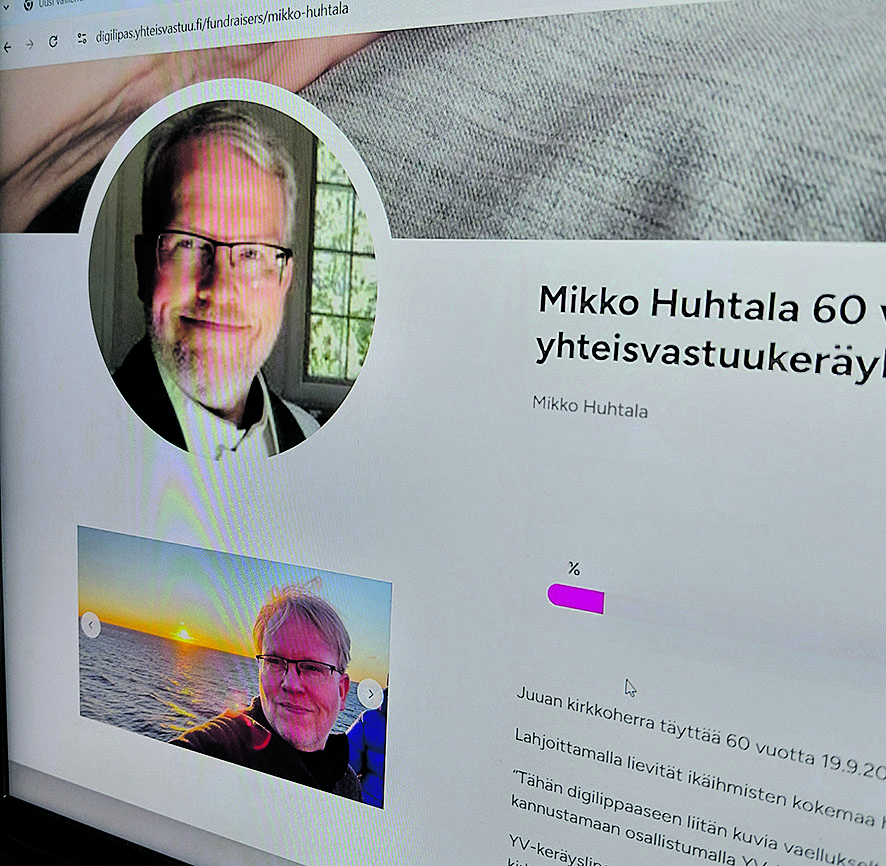 Kirkkoherra Mikko Huhtala on yksi Yhteisvastuukeräyksen digilippaan avanneista.