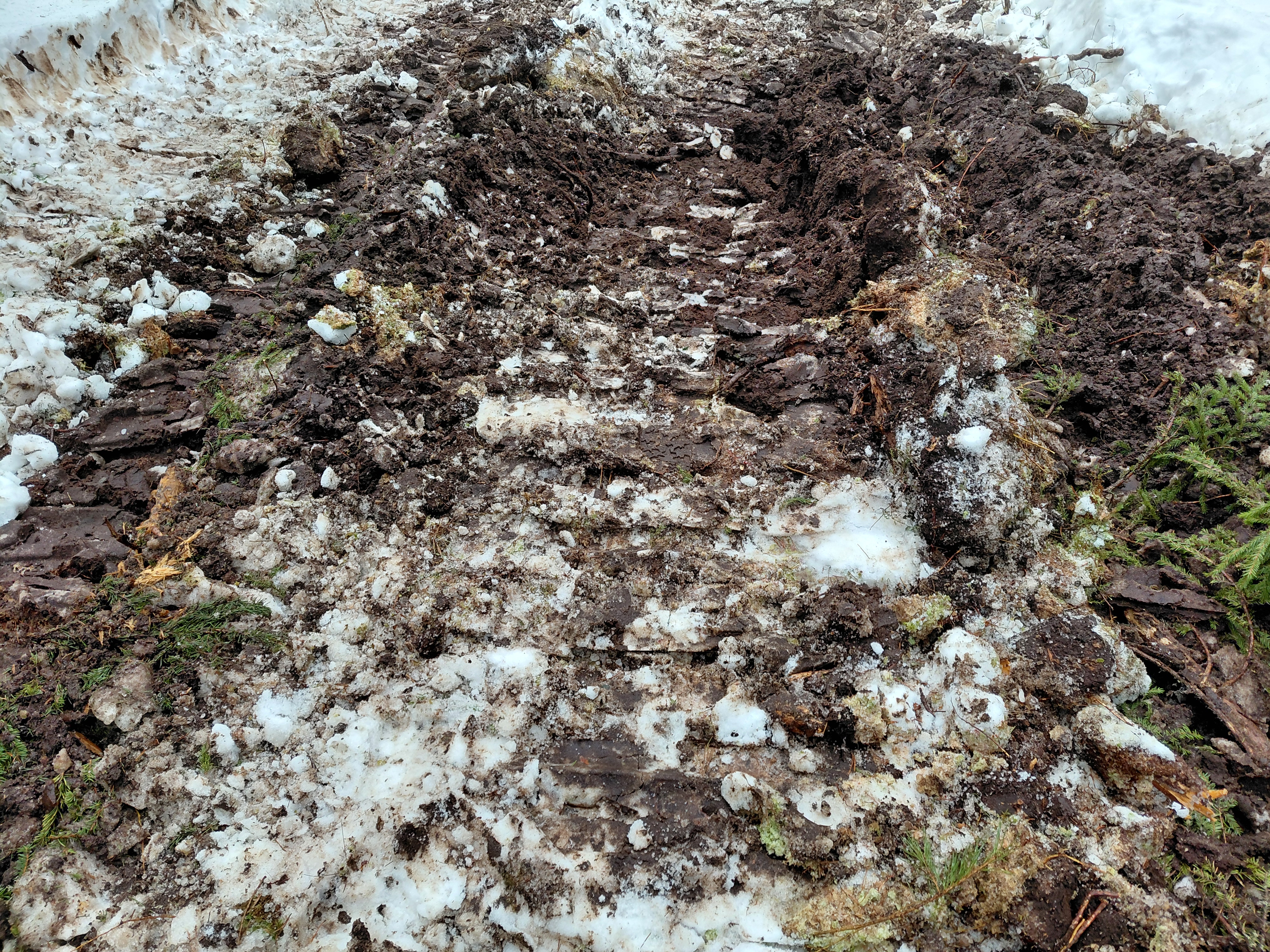 Maasto ei kestä konetta enää kauaa. 