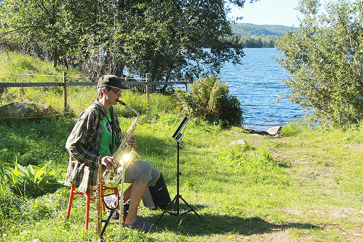 Ritva Paananen vietti elokuisen viikon Lakkalassa paimentaen lampaita ja musisoiden. Samalla syntyi ympäristötekopalkinnon voittanut Lakkalan laulut -multimediaesitys. VS-arkistokuva