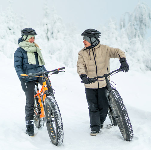 Kolilla on hyvät mahdollisuudet harrastaa myös talvipyöräilyä.
